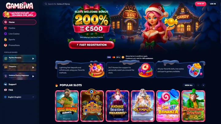 Page d'accueil de Gambiva